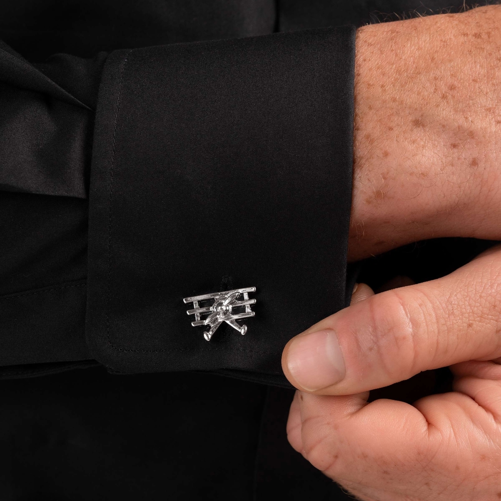 Plane-themed Elegant Silver Cufflinks